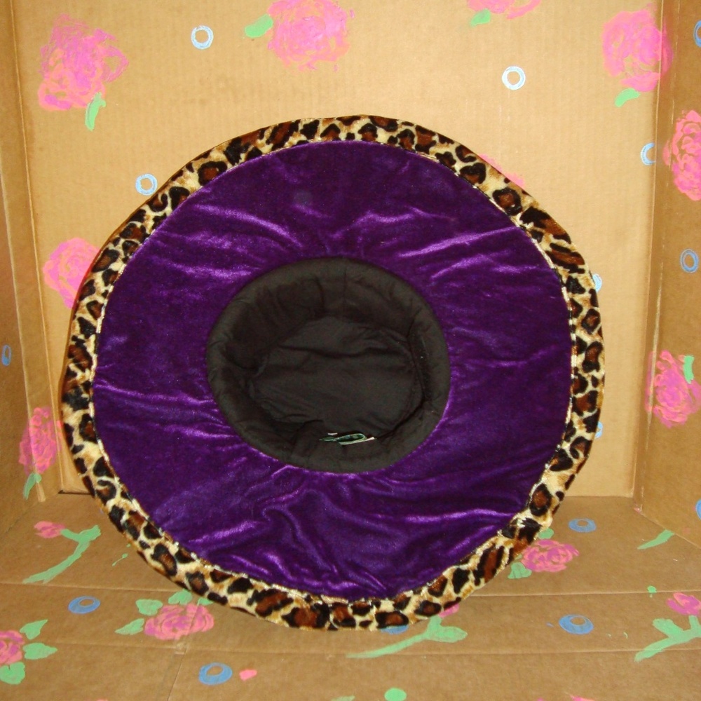 Elope Costume Pimp Hat - Purple & Leopard - Picture 7 of 8